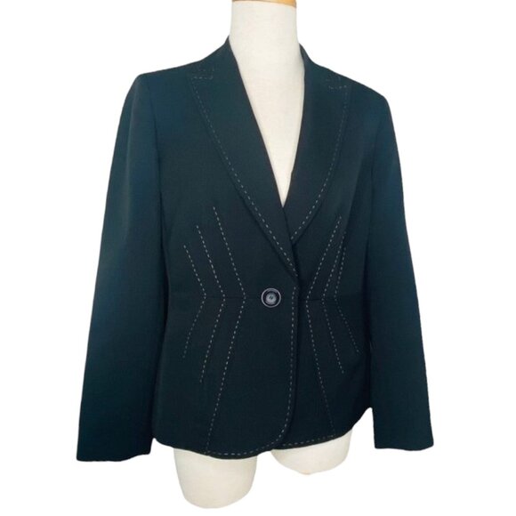 Kasper Womens Black Blazer Size 6 High-Quality Polyester Stylish Stitching Desig - Picture 1 of 8